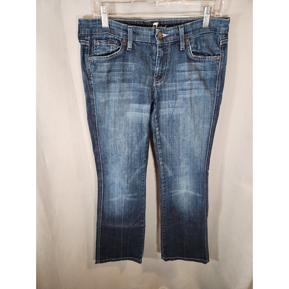 7 For All Mankind Jeans Women 30 Blue Denim A Pocket Stretch Bootcut Flare 33x31